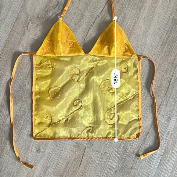 Handmade Y2K Fairycore Goddess Embellished Halter Babydoll Vest Top - Gold - XS - Picture 9 of 9